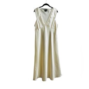 Jones New York Vintage Satin Nightgown Dress Lace Coquette Ivory Size XL